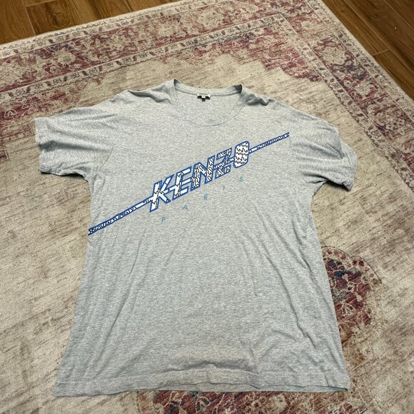 Kenzo Men's Light Gray Graphical T-Shirt Size XXL In Great Shape!! - Picture 1 of 4